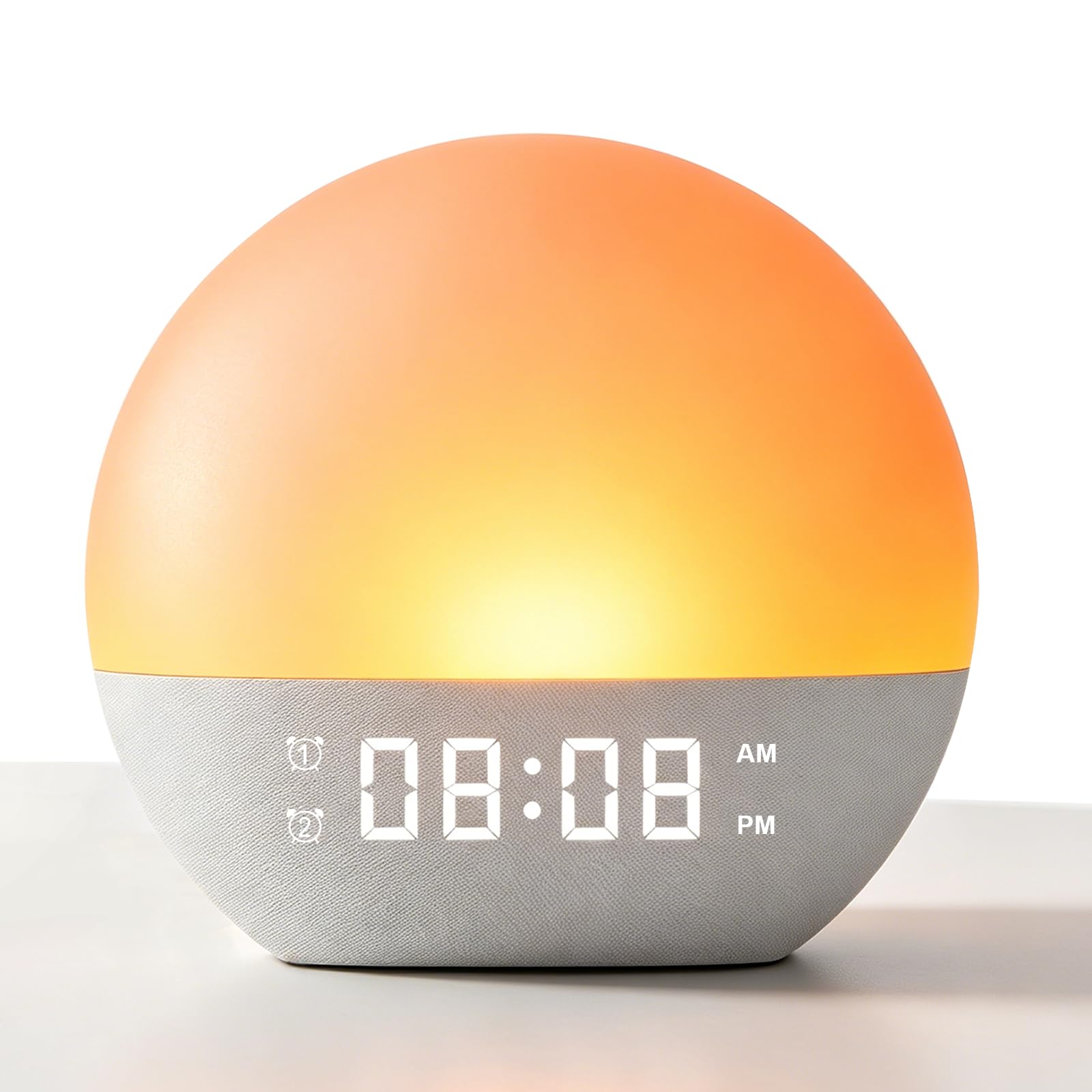 Zolirao Sunrise Alarm Clock Wake Up Light with Bluetooth Speaker, FM Radio, White Noise Machine, 24 Soothing Sounds, Sunset Sleep Timer, Dual Alarm, Snooze, 7 Colour Night Light for Bedroom