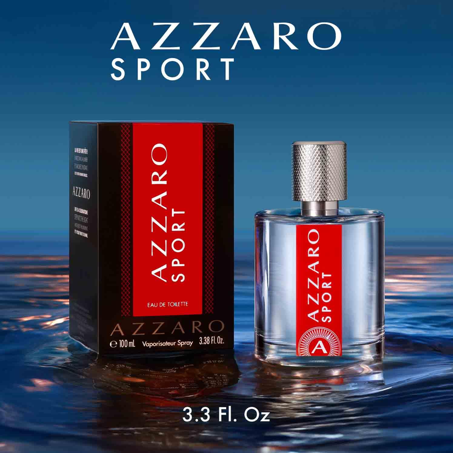 Azzaro Sport Eau de Toilette Uomo, Profumo Uomo Fresco e Vivace, Fragranza dalle Note Agrumate e Aromatiche, Con Pompelmo, Salvia Sclarea e Legno di Sandalo, A Lunga Durata, 100 ml