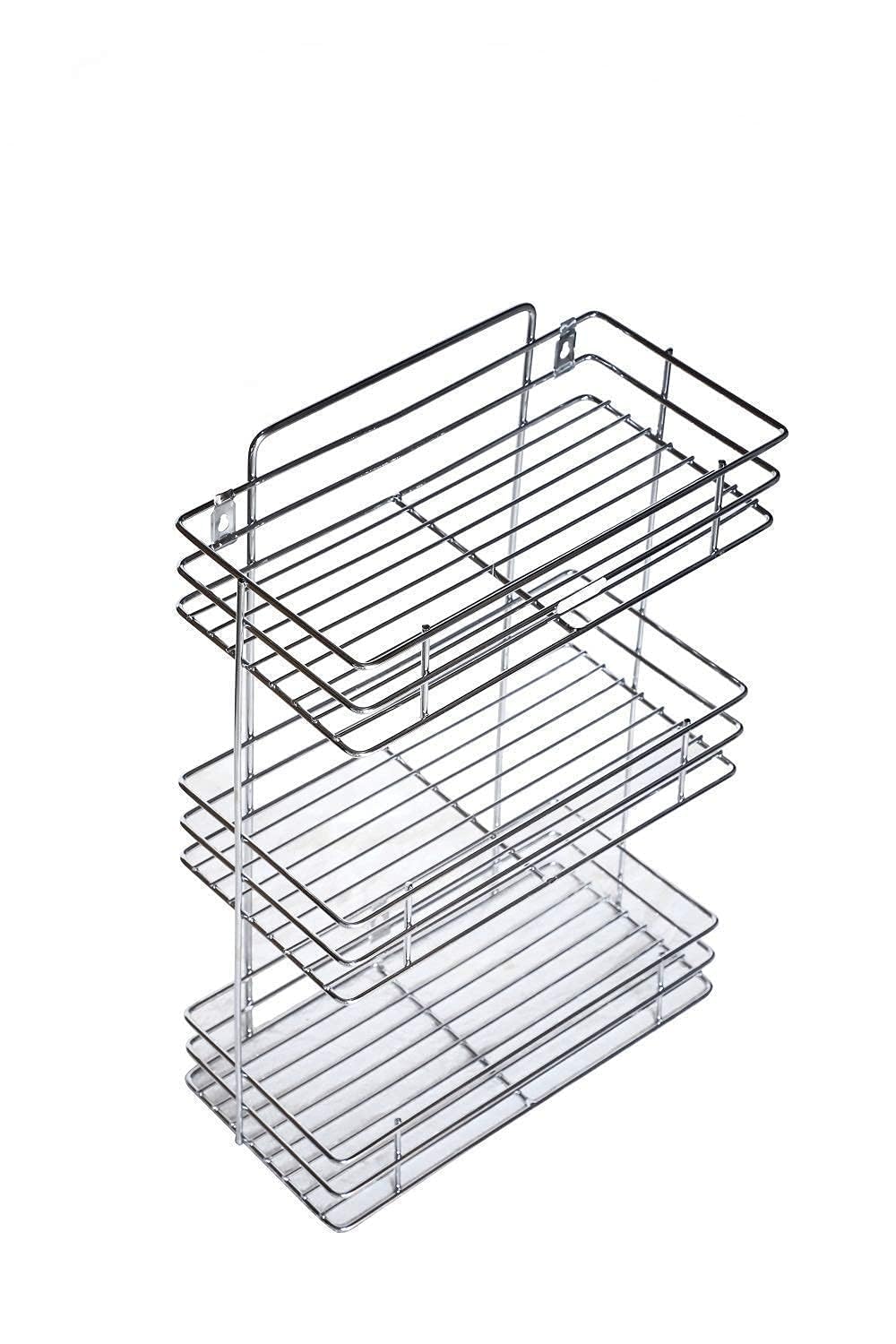 ABUDIT 3 Layer Stainless Steel Kitchen Organizer & Multipurpose Storage Rack for Home, Kitchen Tools & Accessories/Bathroom Wall Shelf. 3