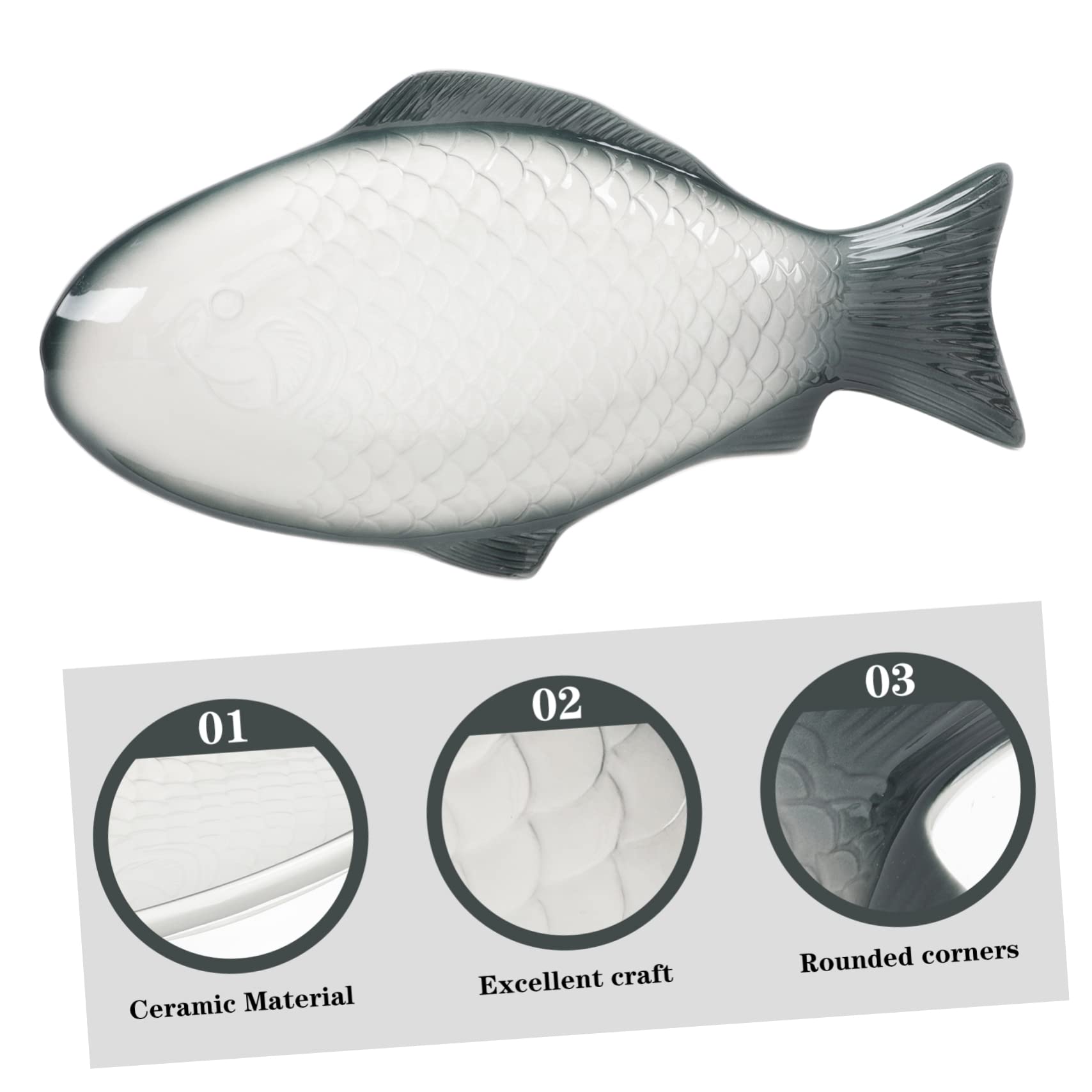 Piatto a Forma di Pesce in Ceramica per Servire e Cuocere | Vassoio per Pesce, Piatto da Portata per Antipasti, Articolo Elegante per Tavola Festiva