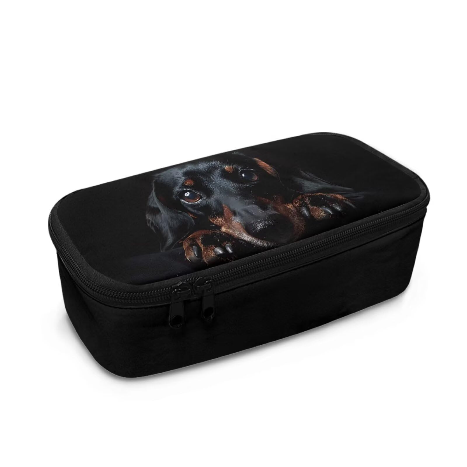 TOADDMOS Cute Dachshund Pencil Bag Desk Organizer Storage Pencil Pen Case Bag for Kids Women Men Multi-Functional Organizer Box Small Tool Pouch Bag