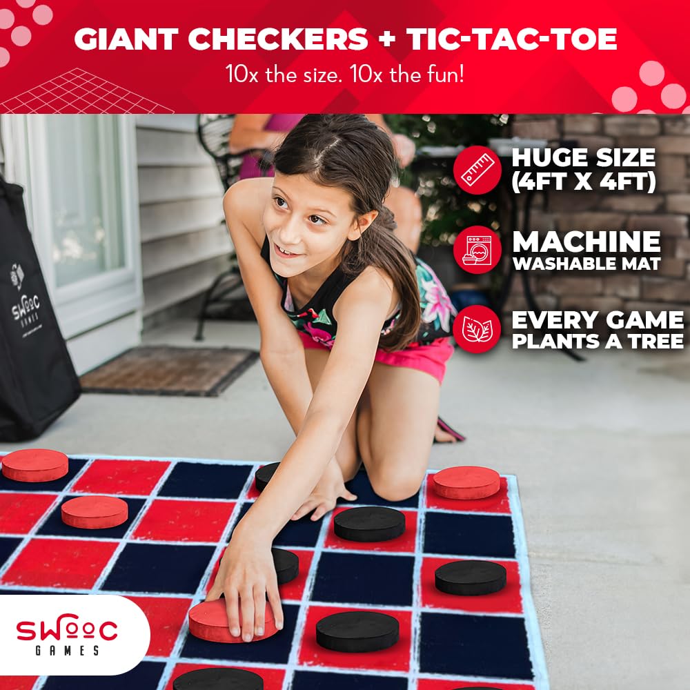 Escape Room Play Tic Tac Toy Videos Jumbo Checkers SWOOC Giant - Main Image