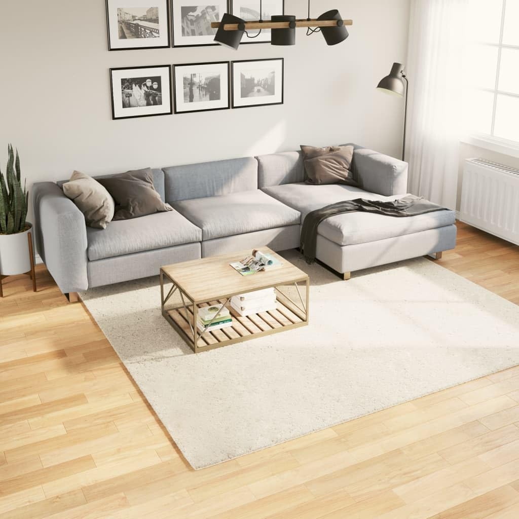 Tapis Oviedo beige 240x240 cm grand tapis salon polyester