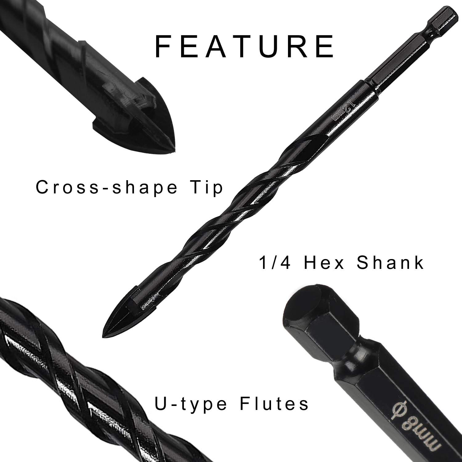 Concrete Drill Bit & Masonry Drill Bit Set, Professional Drill Bit Set (5PCS) For Glass/Brick/Plastic/Cement/Wood/Tile/Etc, Industrial Strength Carbide Drill Bit Tip, 1/4″-1/2″ By TITGGI – Extreme Esellers