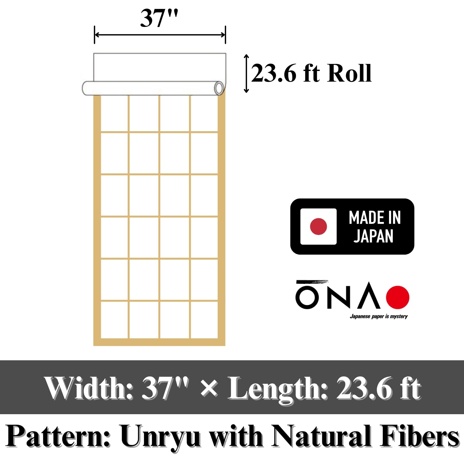 Amazon.co.jp: ONAO 日本製 障子紙 ロール紙 (37インチ x 24フィート 
