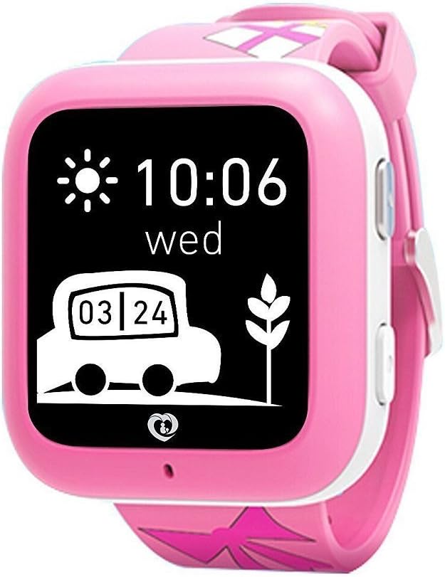 Misafes Mini Smart Kids Watch for IOS Android, Kids GPS Tracker Locator Baby Security Monitor, Two Way Communication/ GPS Location/ SOS Alert for iPhone Samsung Huawei Sony HTC LG (Pink)