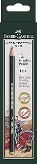 Faber-Castell Pencils, Castell 9000 Art graphite pencils, HB No.2 Pencil for drawing, writing, sketch, shading, artist, school supplies pencils - 12 pack (HB)