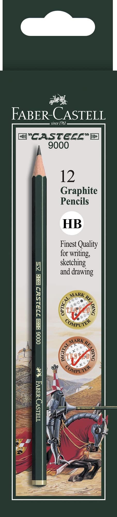 Pencils, Castell 9000 Art graphite pencils, HB No.2 Pencil for drawing, writing, sketch, shading, artist, school supplies pencils - 12 pack (HB)