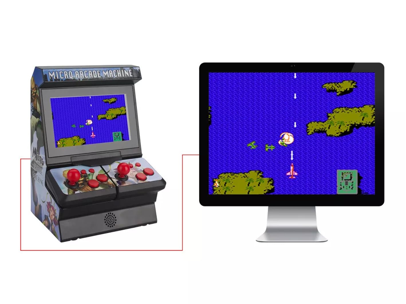 Mini Arcade 300 Jeux Rétro - 2 Joueurs Sans Fil - Écran 4,3" - Connexion TV - Console Portable