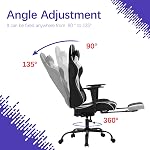 FDW Chaise de jeu Ergonomic Computer Racing Style Bureau chaise réglable High Back Gamer chaise pour le bureau à domicile avec repose-pieds Lombar Support, blanc