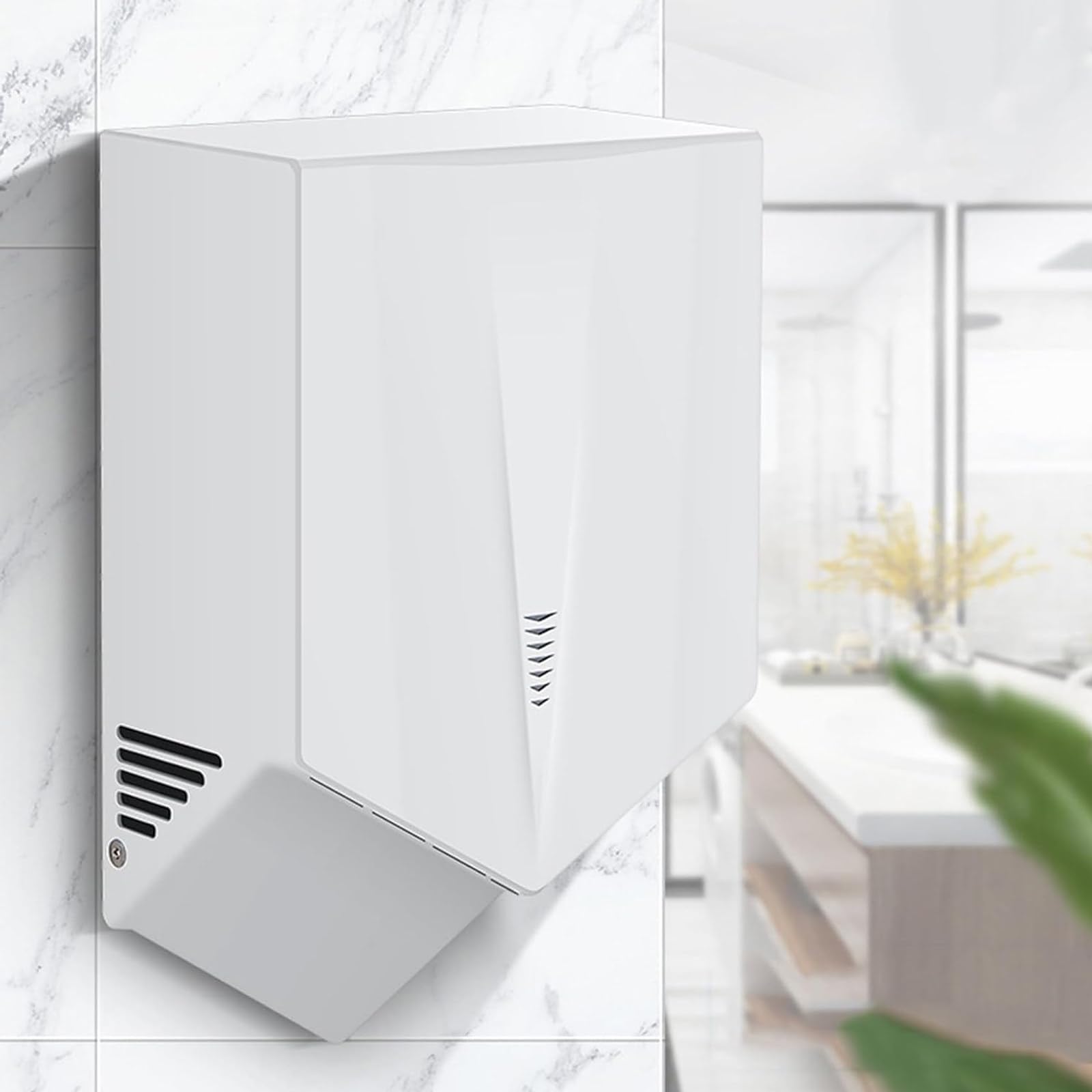 Secador De Manos Comercial Alta Velocidad con Aire Caliente Automático, Eléctrico Sin Contacto, para Oficinas, Restaurantes(White)