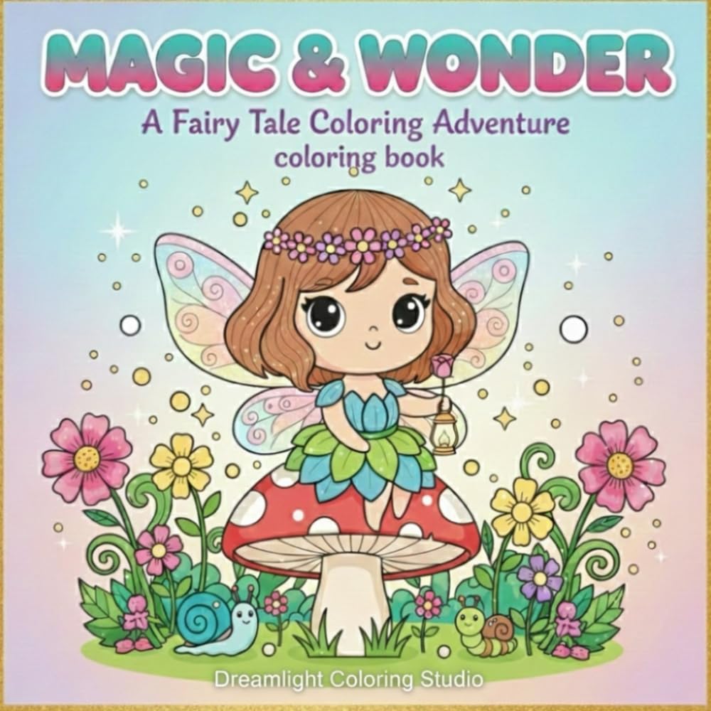Magic and Wonder a fairy tale adventure coliring book for kids ages 4-12: Enchanting Fairy, Unicorn, and Forest Creature Scenes to Spark Creativity in Kids Ages 4–12