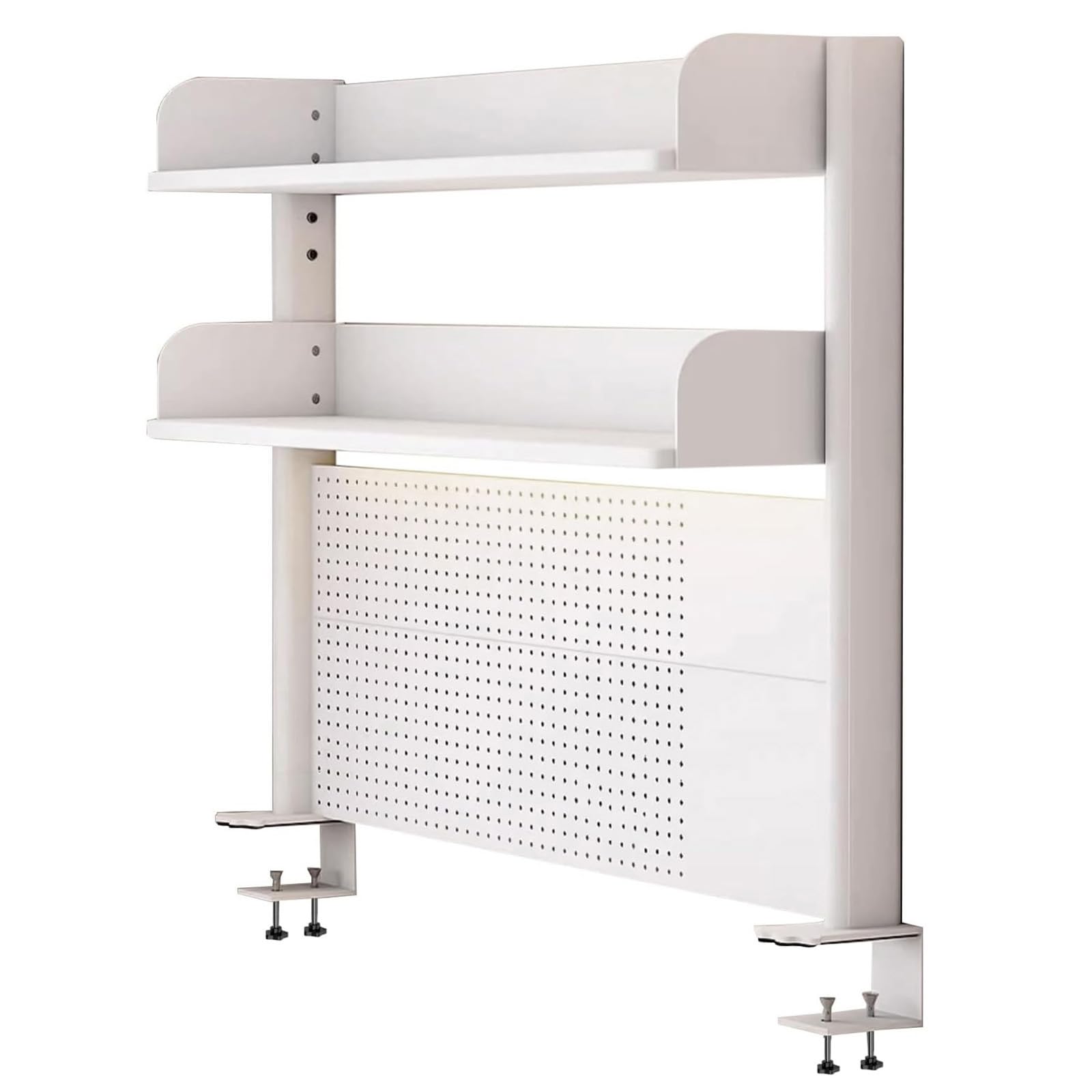 Rangement robuste idéal pour espace de travail avec étagère de bureau et panneau perforé utile