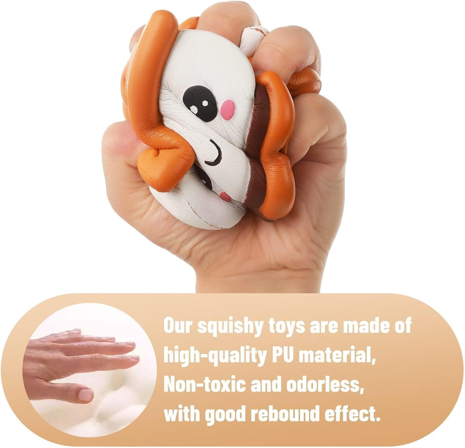 Anboor 4 Pcs Squishies Smore Waffle Cake Pizza Coffee Cup Kawaii Scented Soft Slow Rising Squeeze Stress Relief Kids Toy