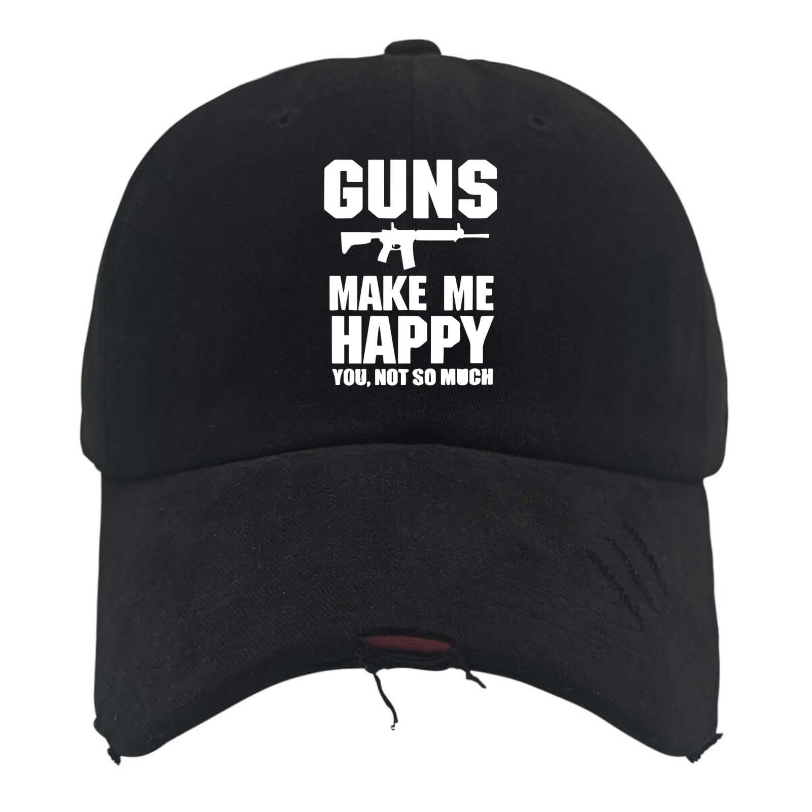 Guns Make Me Happy You Not So Muck Hats Daddy Hat AllBlack Womens Golf Hat Gifts for Women Golf Cap