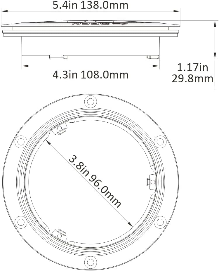 SEAFLO Deck Plate Hatch for Marine Boat Kayak Choose Size, Color and Storage Bag (4", White with Storage Bag 1-Pack)