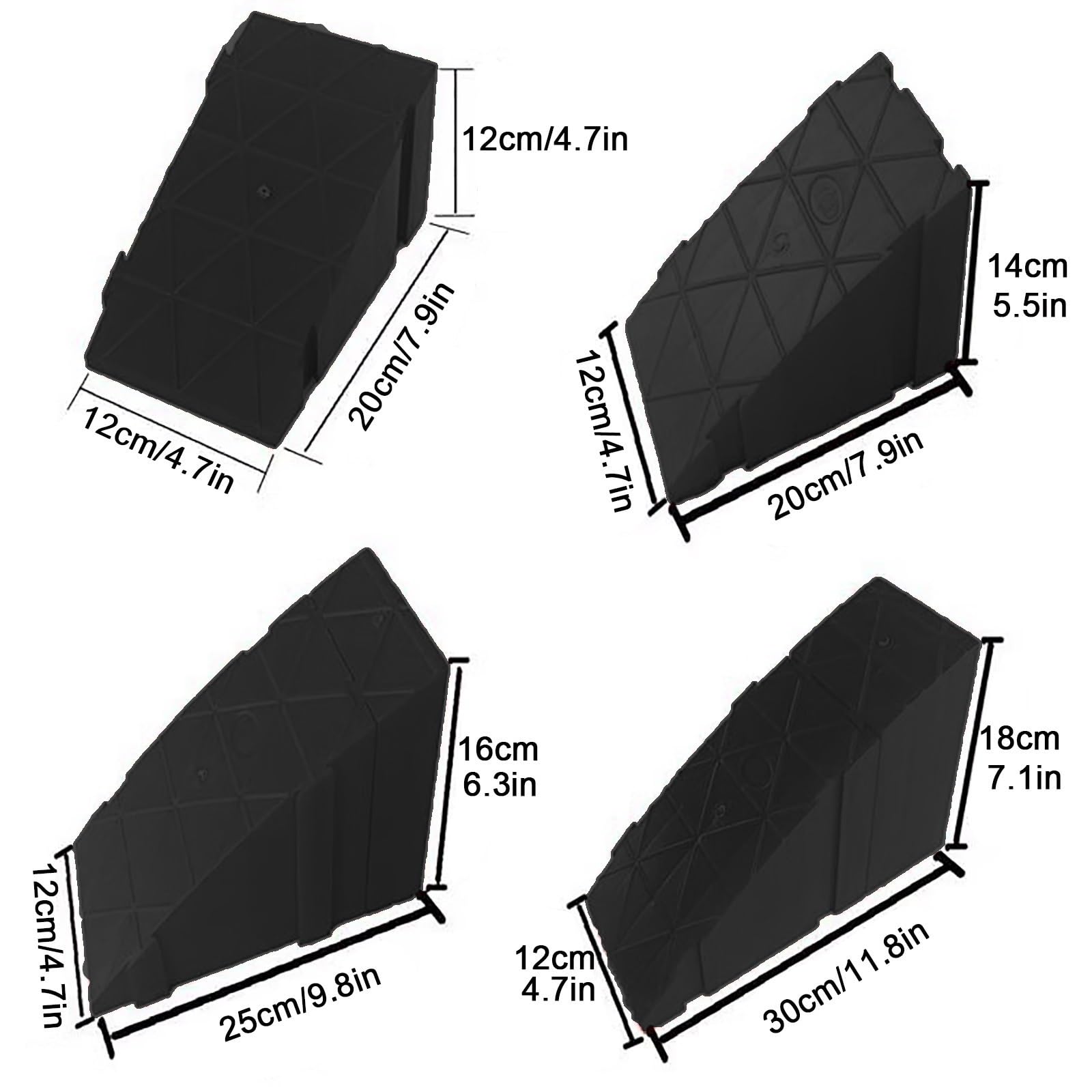 Iplusmile 2 Bordsteinrampen Schwarz - Auffahrrampen Für Auto & Rollstuhl, 50cm Kunststoff