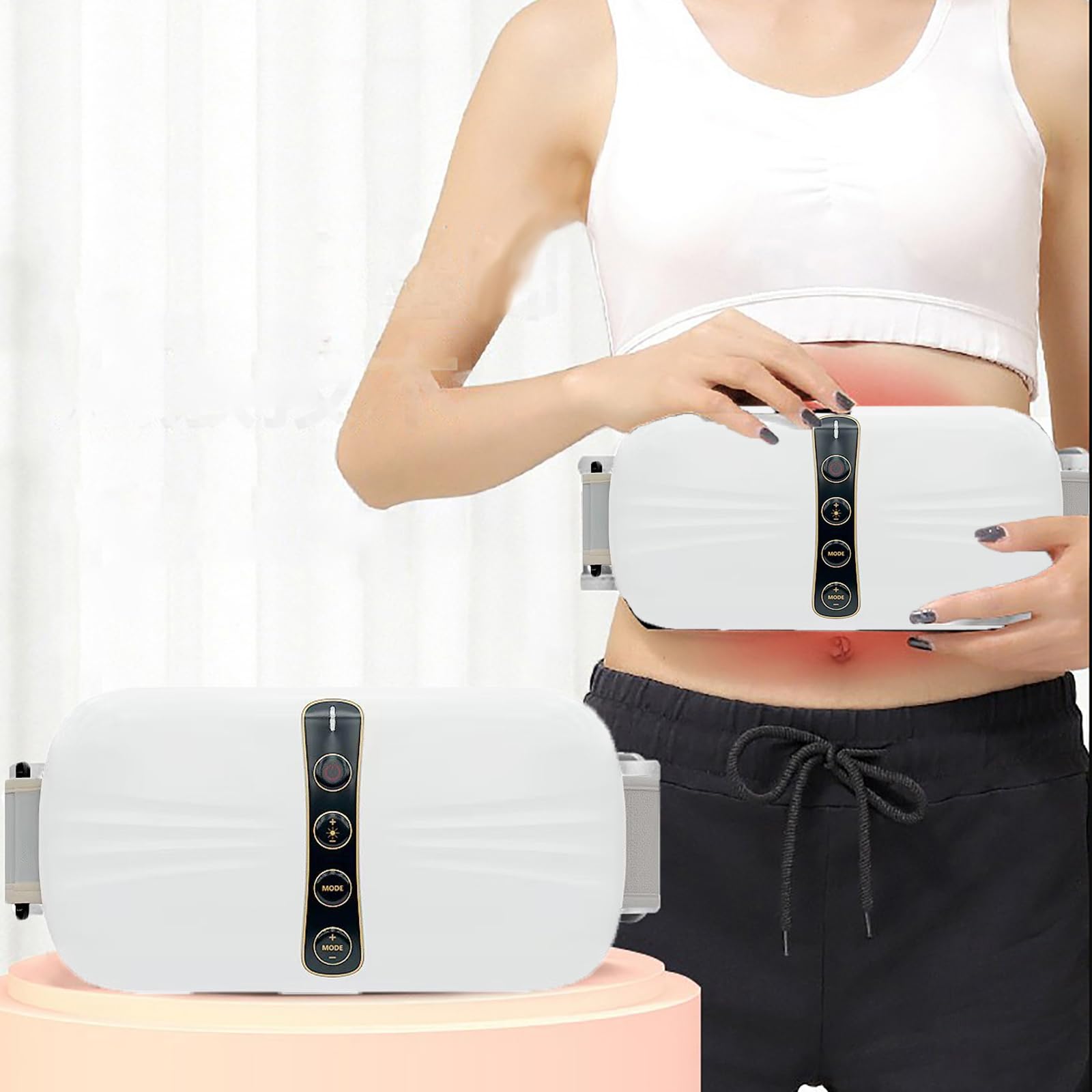 Massager showing multi-frequency vibration and temperature settings