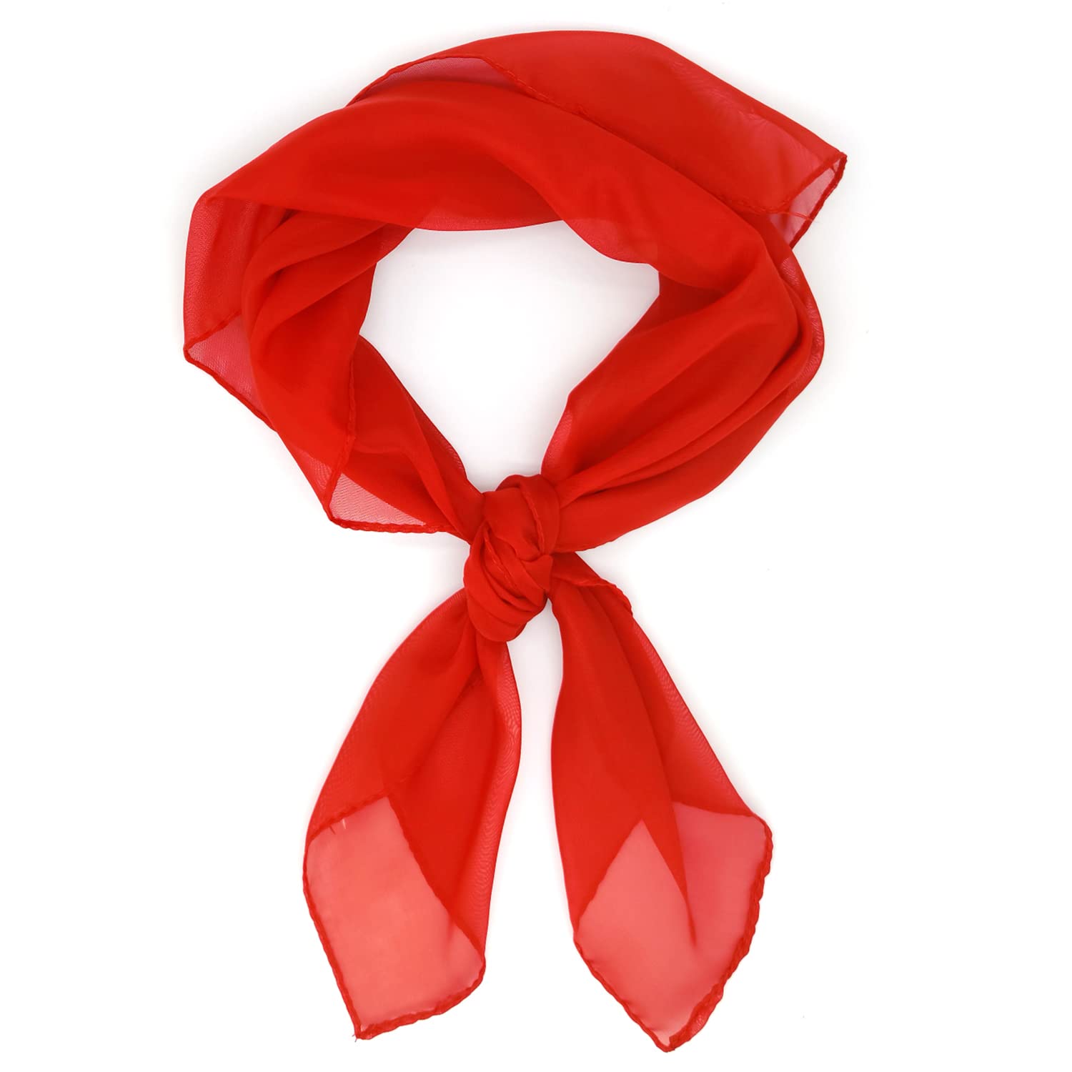 ALLY-MAGICPlain Square Chiffon Neck Scarf For Lady Retro 50s Light Weight Y3XFFJ