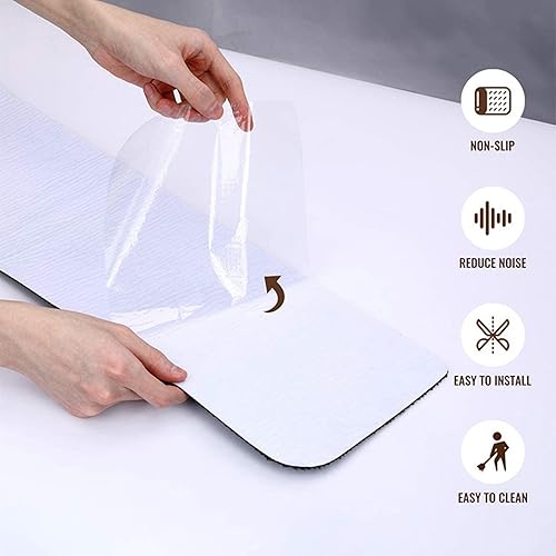 Miniatura 6 de Altsuceser Tapetes antideslizantes para escaleras, autoadhesivos, para escaleras, interiores para peldaños de madera, alfombras silenciosas