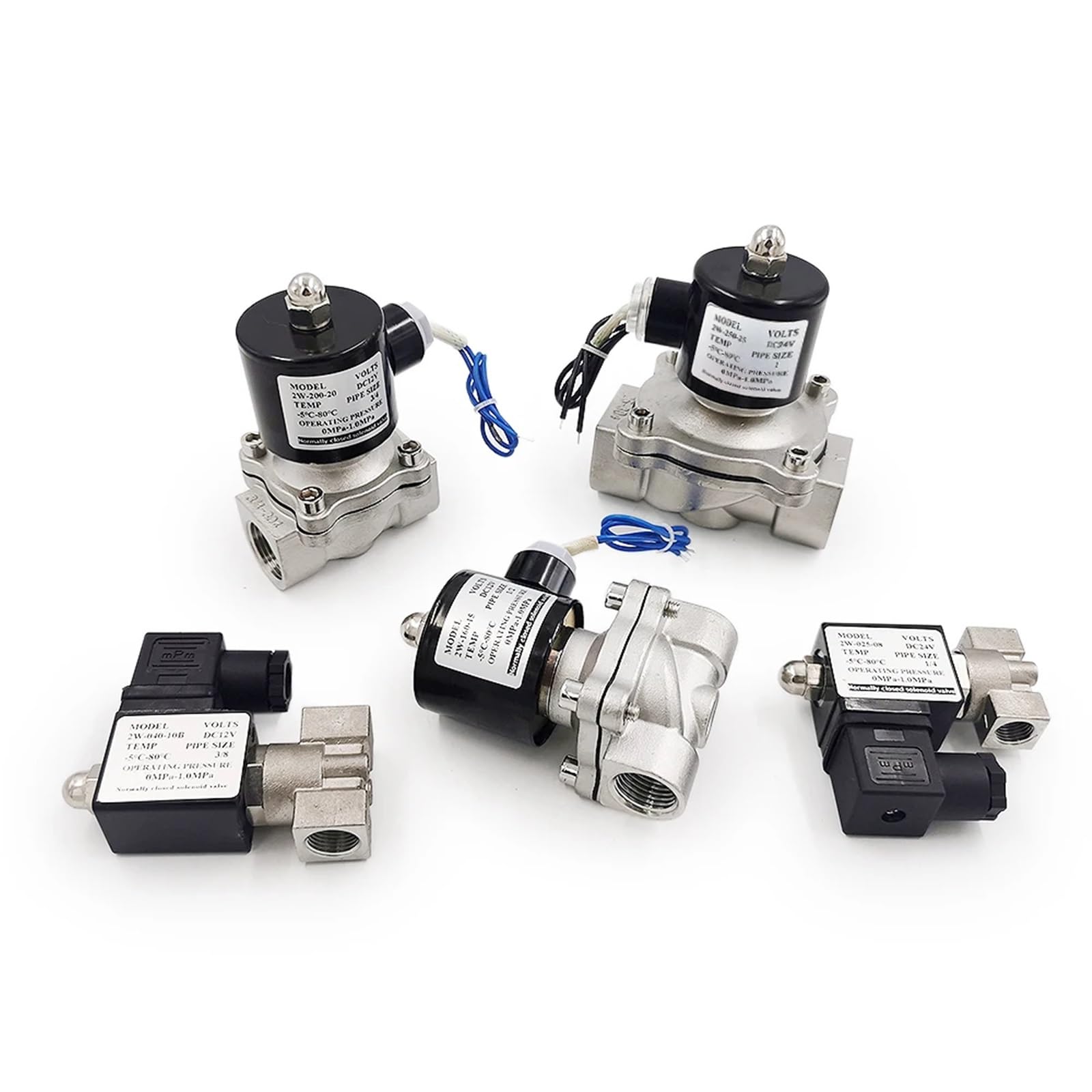 1/4" 3/8" 1/2" 3/4" 1" DN8 DN15 DN25 elektryczny zawór elektromagnetyczny ze stali nierdzewnej 12 V 24 V 220 V 110 V zawór pneumatyczny do wody, oleju, powietrza (AC110V, DN20)