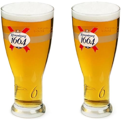 Kronenbourg Officially Licensed 3D Raised Glass - Set of 2