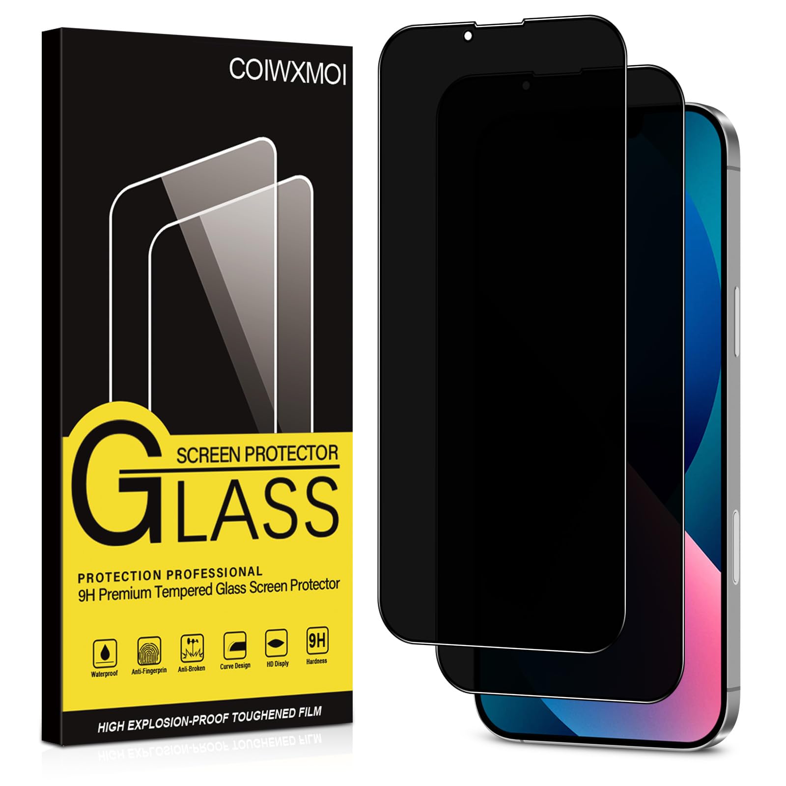 2 Pellicole In Vetro Temperato Per IPhone 13/13 Pro - Durezza 9H, Anti-Spia, Anti-Impronte, Sensibilità Tattile - 4