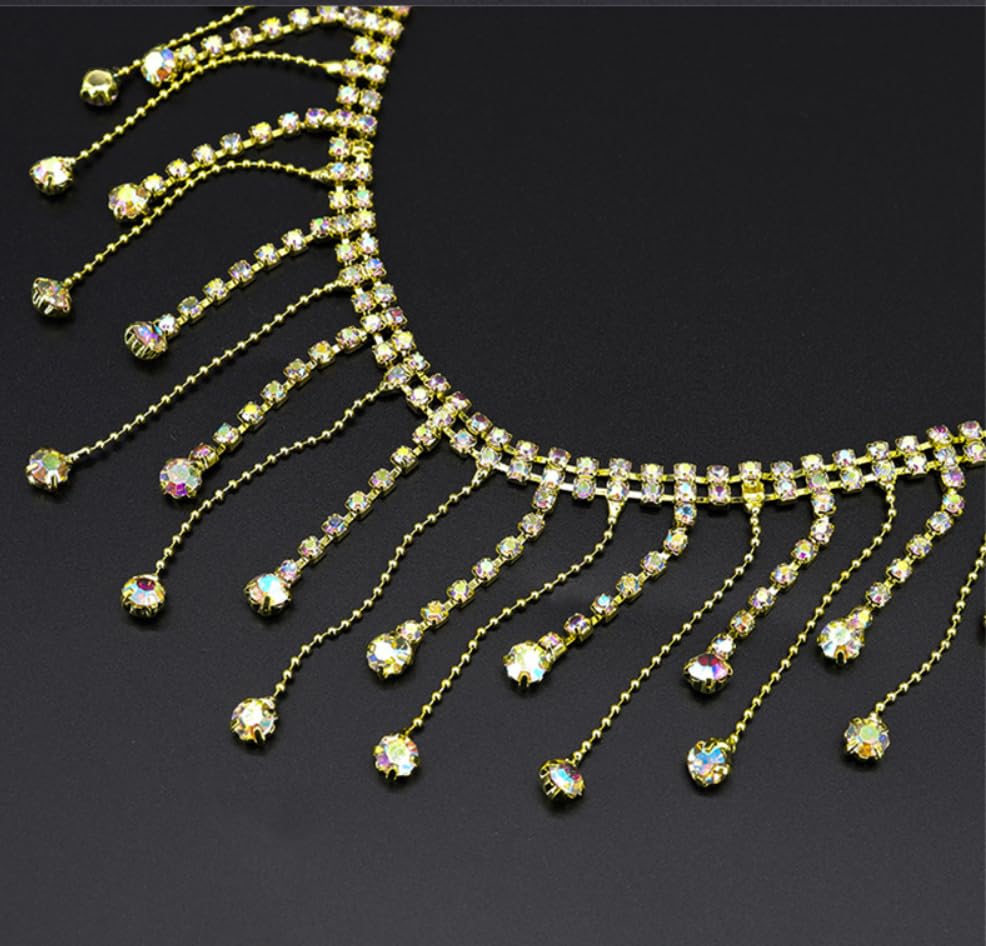 Amazon.com: GorinsKani 2 Yard Rhinestone Trim Fringe  display picture 1