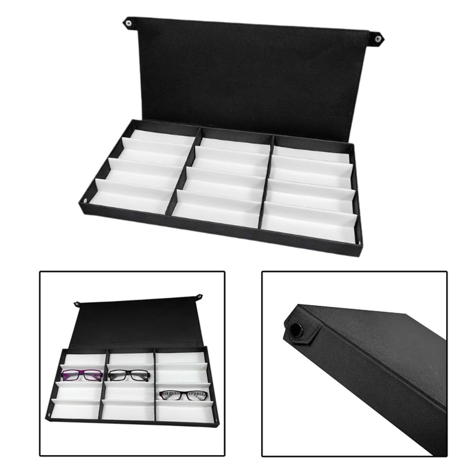 Boîte de Présentation pour Lunettes à 12 Compartiments, étui à Lunettes Tendance pour Table Ou Dressing