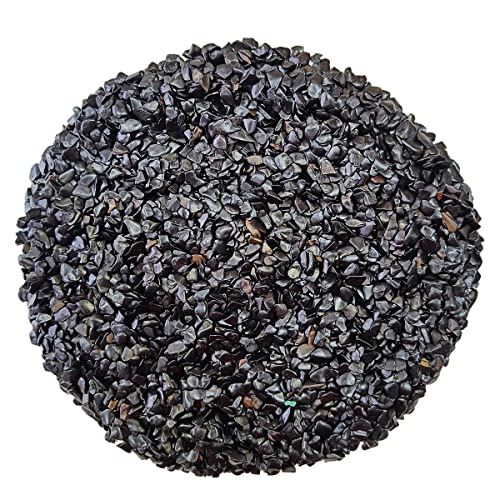 Image of Healing Crystal Chips for Vastu Natural Black Agate Chips Stone 50 Gm Black Agate Crystal Stone Chips Dust Raw Rough Stone for Reiki Healing Meditation