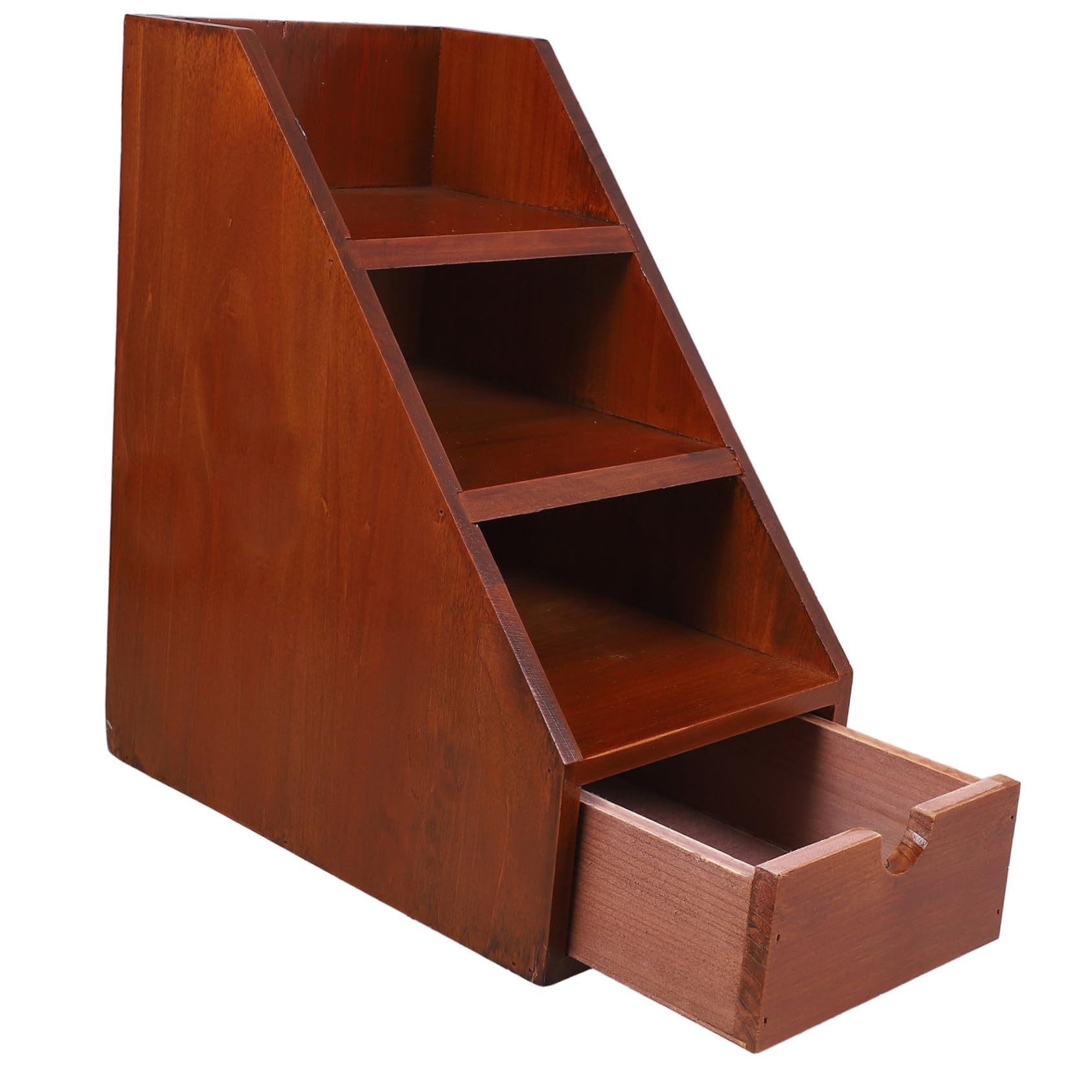 MAGICLULU Organizador Escritorio de Madera de Cajón y Compartimentos Café