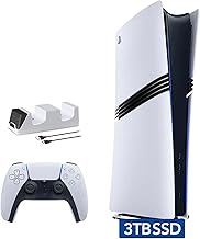 Sony PlayStation 5 Pro Upgraded 3TB Digital Edition Console, Controller and Controller Charger - White, Flagship Pro PS5 3...