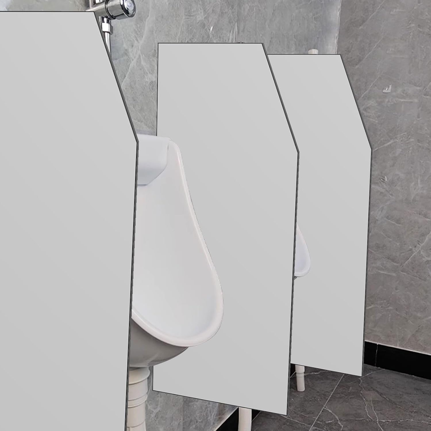 Toilet Partition Privacy Screen Bathroom Urinal Thickness 0.5" Wall Mounted Urinal Partitions Public Toilet Partition With Accessories Space Saving Easy To Install For Hotel Schools Shopping Malls(2 p