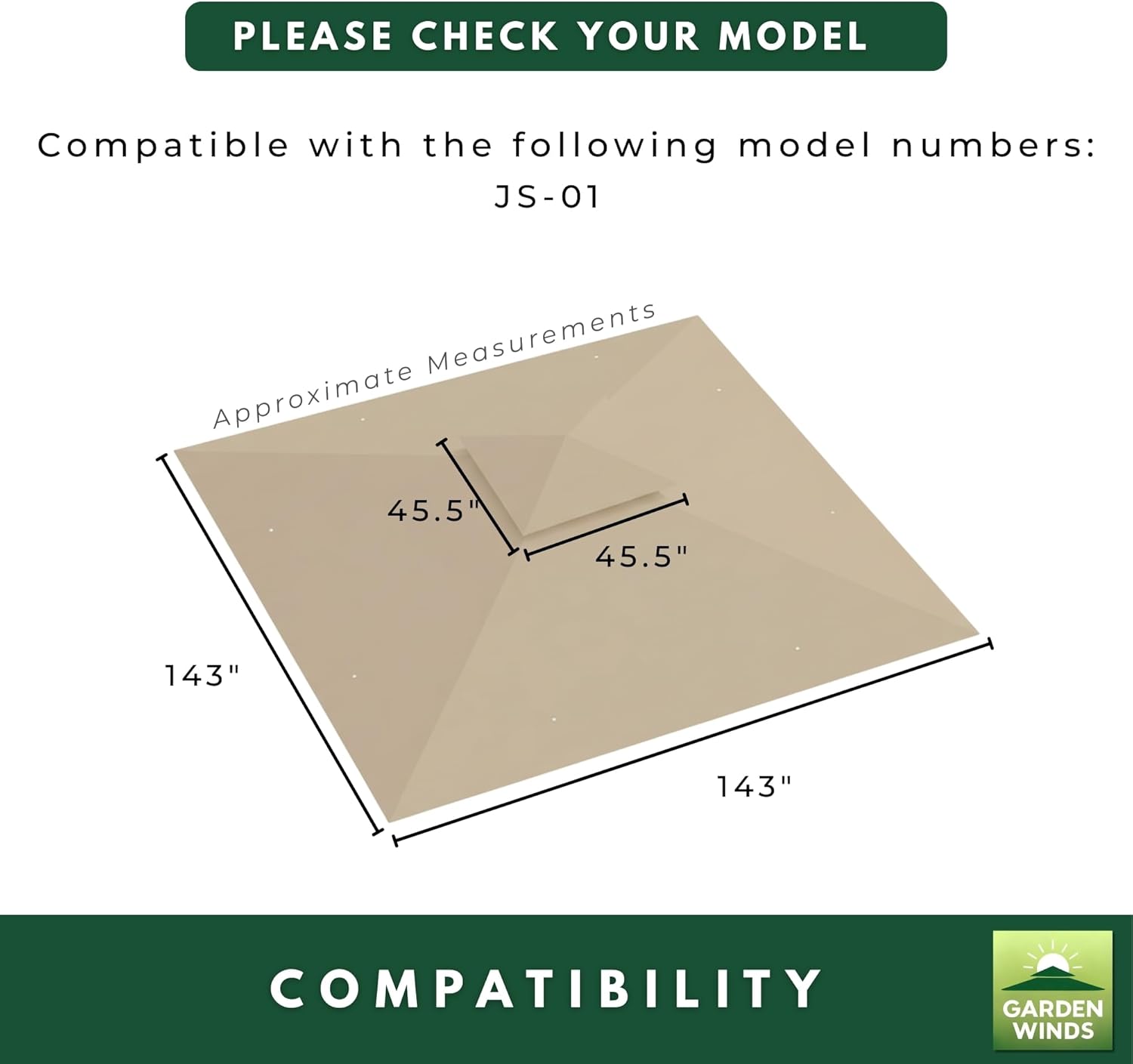 Garden Winds Reinforced Replacement Canopy Top Cover Compatible with The MasterCanopy, ABCCanopy, and Cooshade 13' x 13' Instant Shelter - Classic Brown, Riplock 350