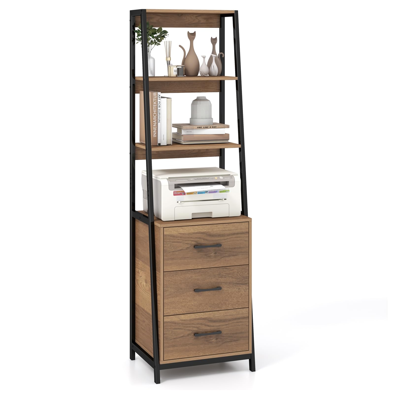 Amazon.com: Giantex Ladder Bookshelf with Drawers, 69