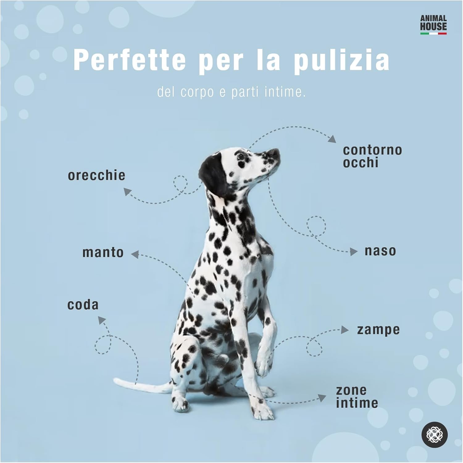 Animal House Salviette Profumate 350 PZ: Salviette Umidificate Ipoallergeniche e Biodegradabili per la Pulizia Quotidiana di Cani e Gatti (350, CAMOMILLA)