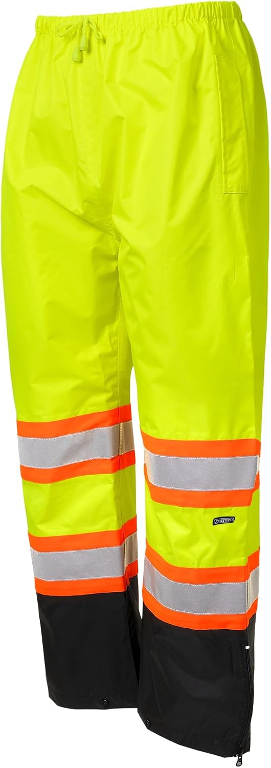 JORESTECH Safety Rain Set with Work Jacket and Safety Pants: ANSI Compliant, Waterproof, X-Back Reflective Design