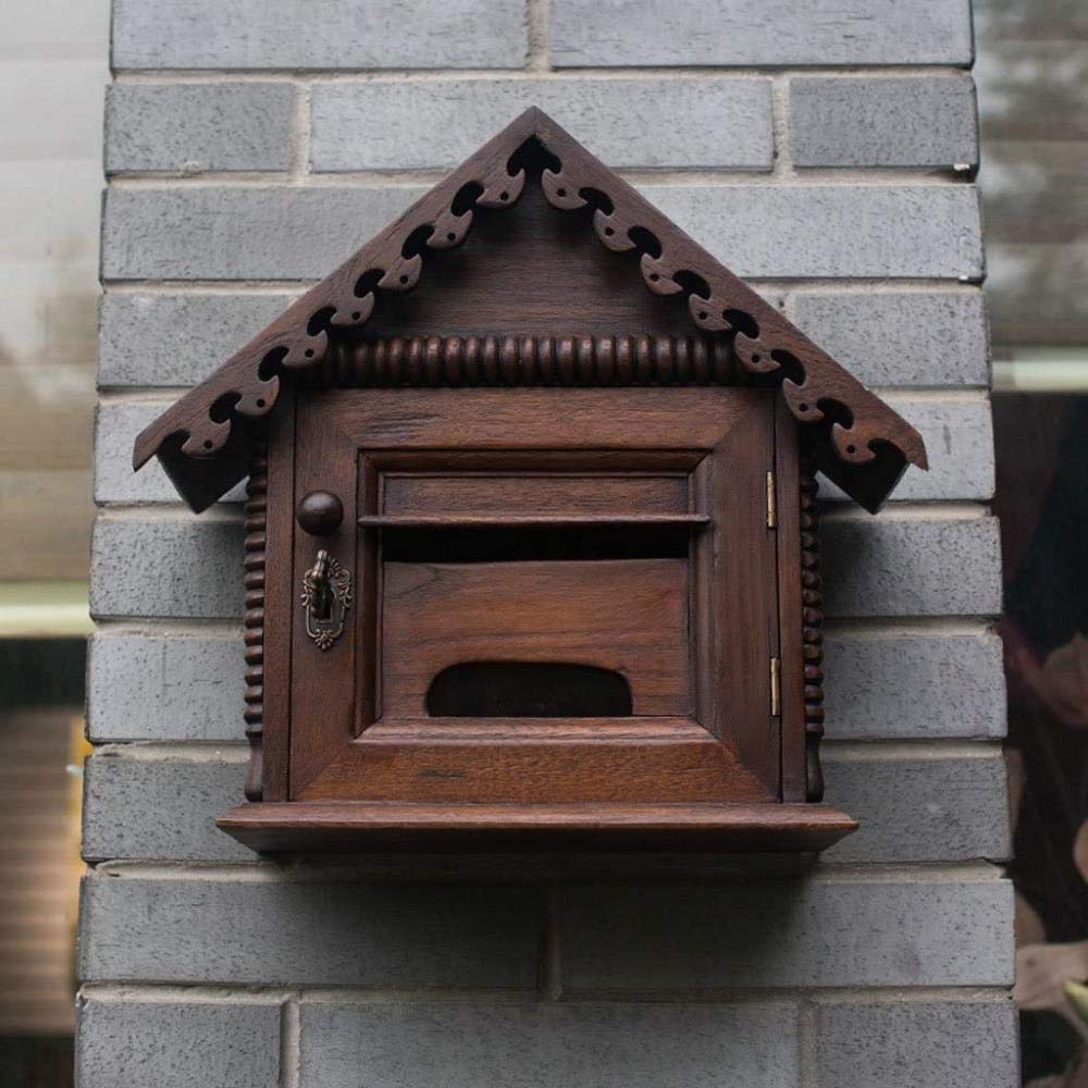 Boîte aux Lettres Boîte aux Lettres avec Serrure Boîte aux Lettres extérieure étanche à la Pluie Peut être fixée au Mur Boîte à journaux de Villa Rétro