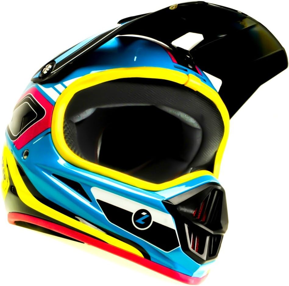 Lazer Phoenix Fullface Helmet Blue and Yellow LG Automotive