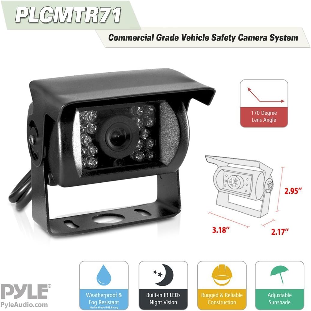 Promo Discount Up To 70% Off Car Backup Rear View Camera - Reverse Parking Rearview Back Up Car Camera And Monitor Video System w/ 7 Monitor, Dual DC 12-24V - Back Up Camera For Bus, Truck, Trailer, Van - Pyle PLCMTR71 Crazy Clearance Car Backup Rear View Camera - Reverse Parking Rearview Back Up Car Camera And Monitor Video System w/ 7 Monitor, Dual DC 12-24V - Back Up Camera For Bus, Truck, Trailer, Van - Pyle PLCMTR71