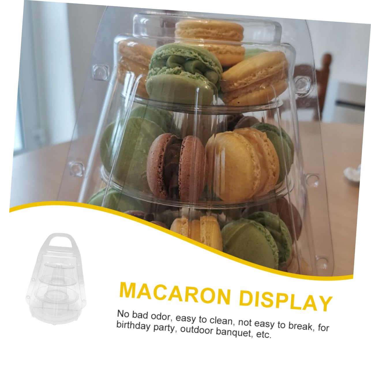 Amazon.co.jp: GOOHOCHY ポータブル マカロン収納ボックス 段 ケーキ