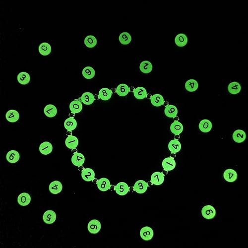 Miniatura 8 de 500 cuentas de números brillantes acrílicas redondas de cuentas de números mixtos para hacer joyas (número negro)