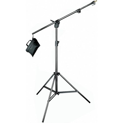 Manfrotto 420B 3- Section Combi- Boom Stand with Sand Bag - Replaces 3397,3397B (Black),4.7 x 4.3 x 46.5 inches