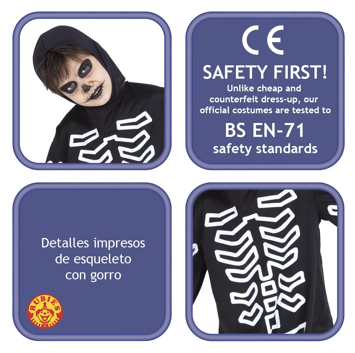 Rubies Costume Ossitos Glow in Dark per bambini e ragazze, per Halloween, carnevale, compleanno e Natale