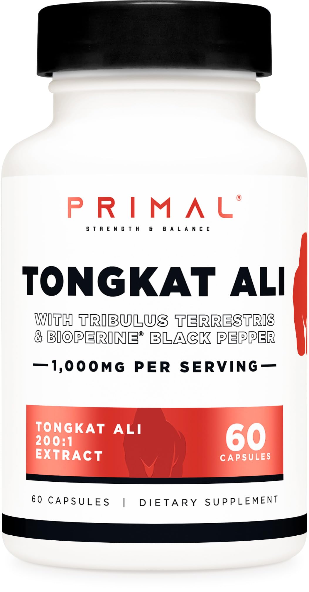 Primal Suplemento de Tongkat Ali 1.000 mg 60 cápsulas