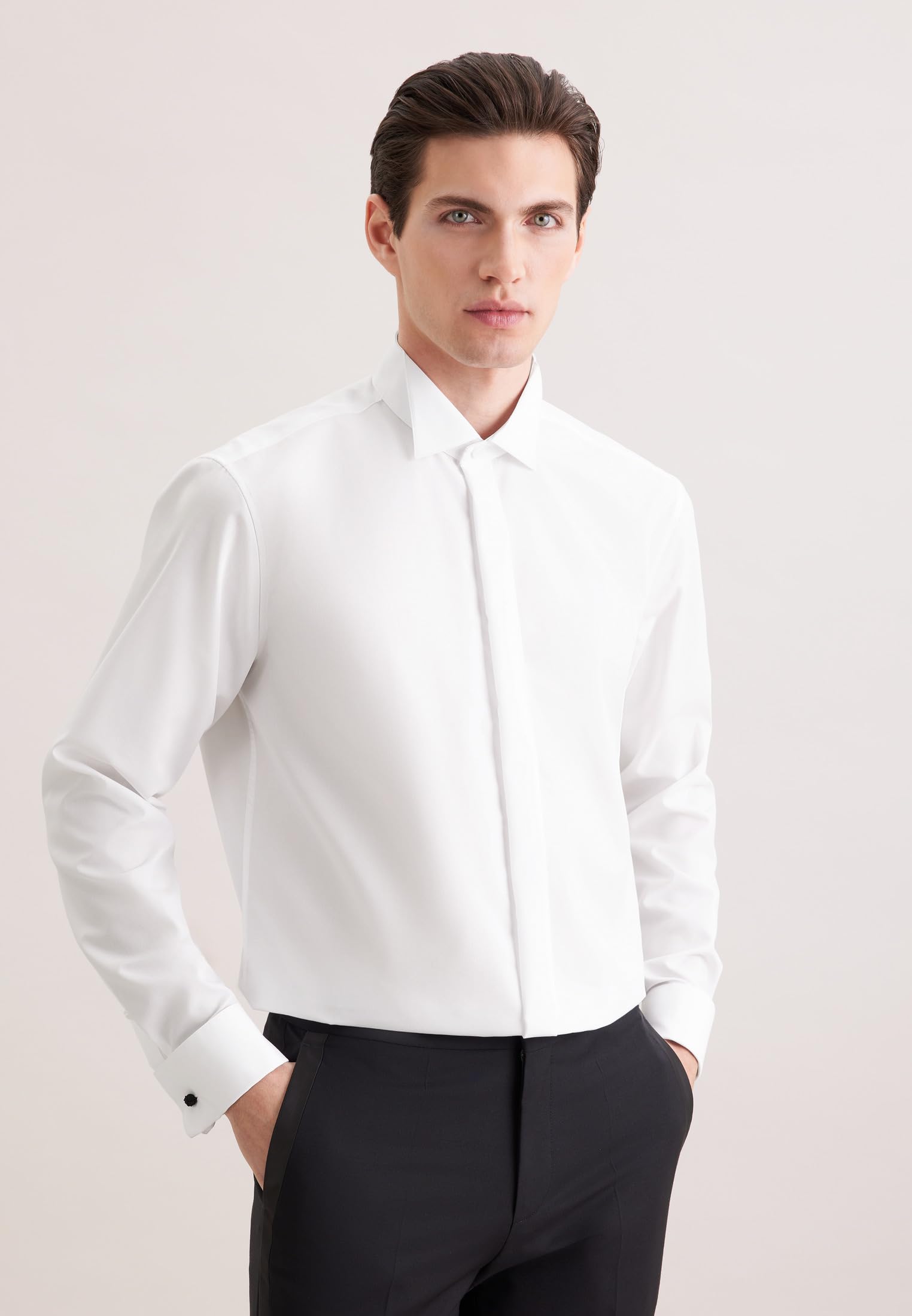 Seidensticker Camicia Business da Uomo - vestibilità Regolare - No Stiro - Collo con Patta - Maniche Lunghe - Polsini con Risvolto - 100% Cotone