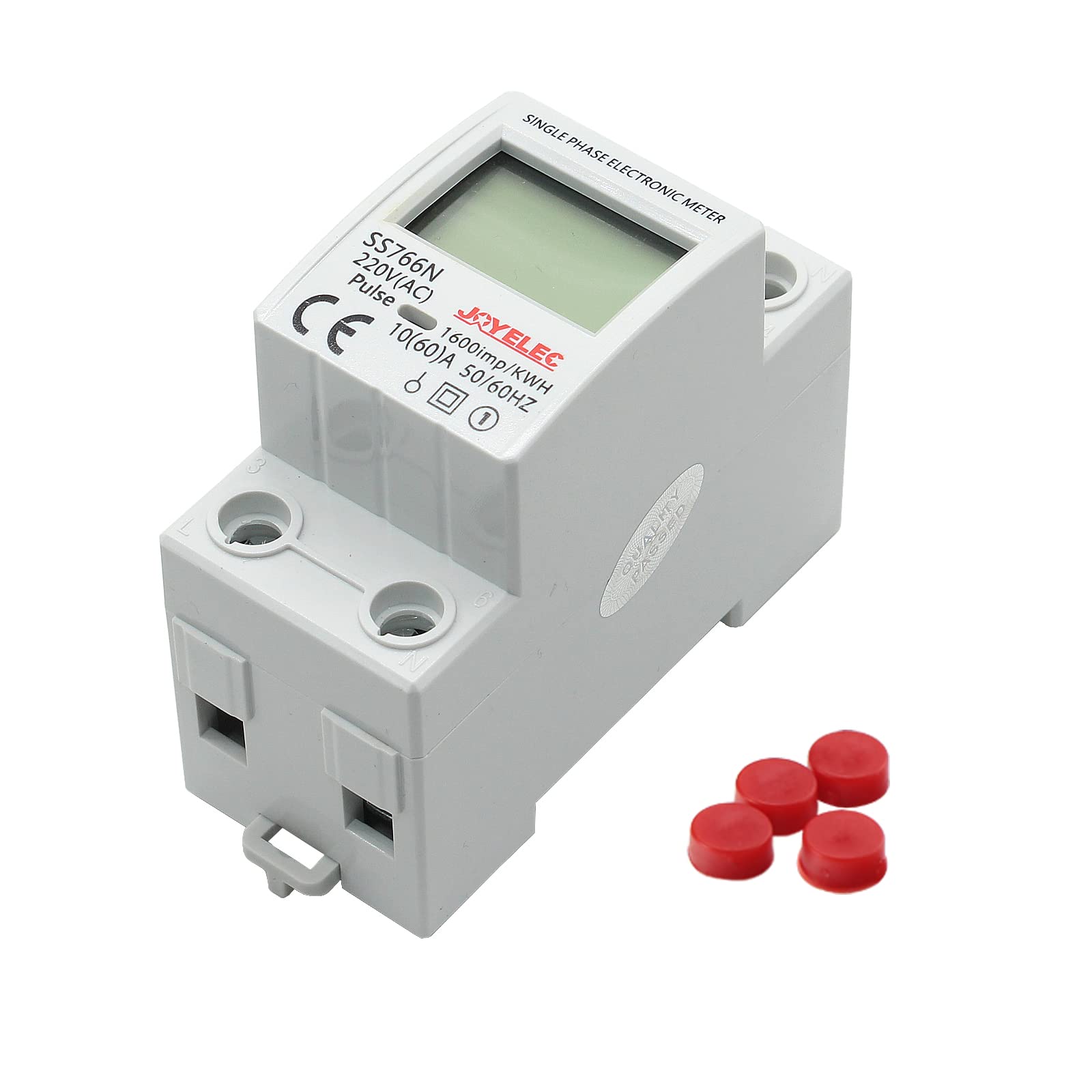 SS766N Contatore Energia Elettrica，Misuratore Consumo Elettrico，Contatore di Corrente con GuidaDIN Schermo LCD,230V AC 10 (60) A 50/60Hz Mostra solo kwh, nessuna retroilluminazione