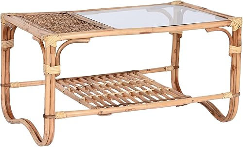 Miniatura 2 de Mesa Centro Ratán Bambú 29.9 x 18.1 x 15.7 in Natural