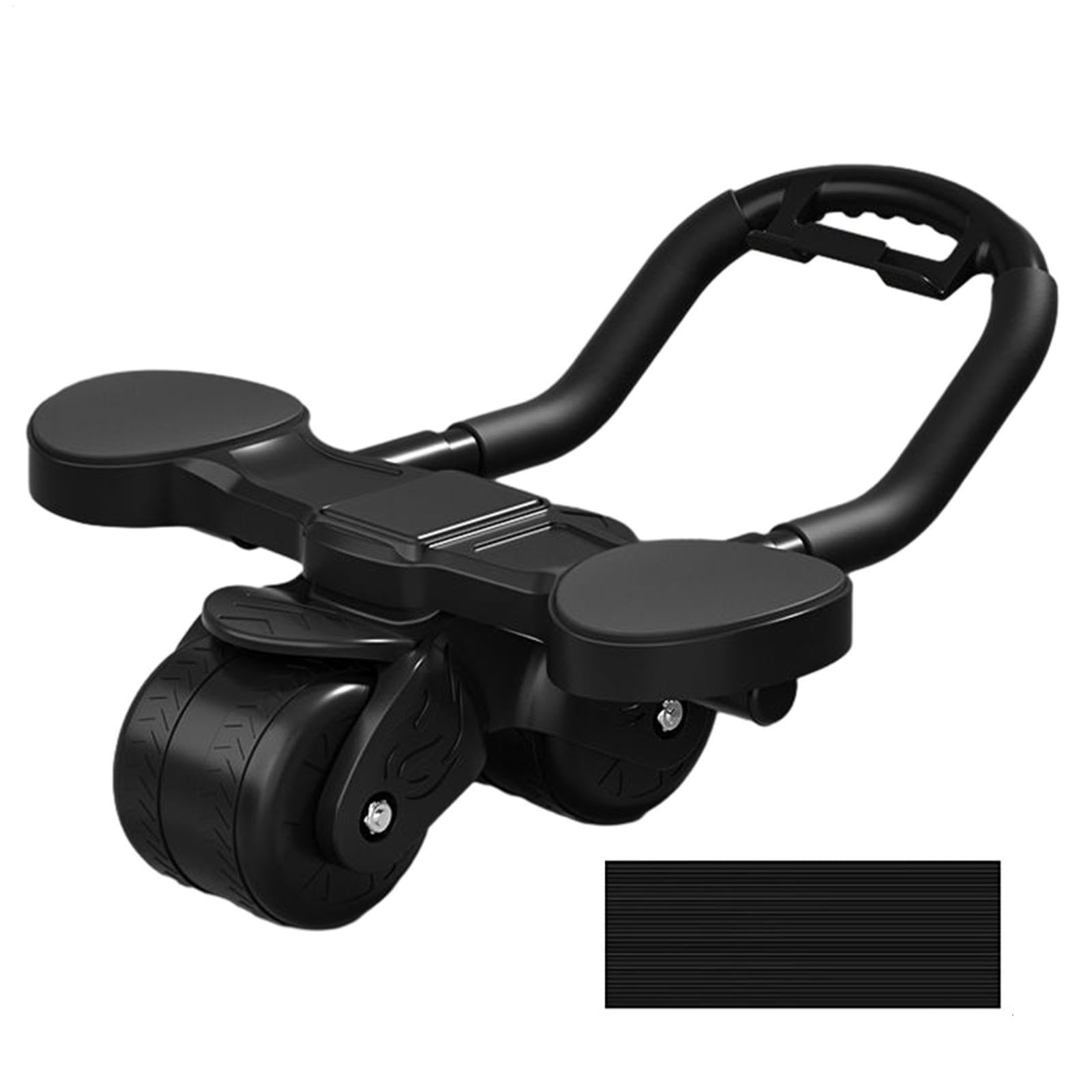 Rodillo de abdominales | Rueda abdominal de rebote automático | Entrenador de fuerza central con soporte de codo | Equipo de ejercicio estable | Rueda abdominal compacta para el hogar, gimnasio
