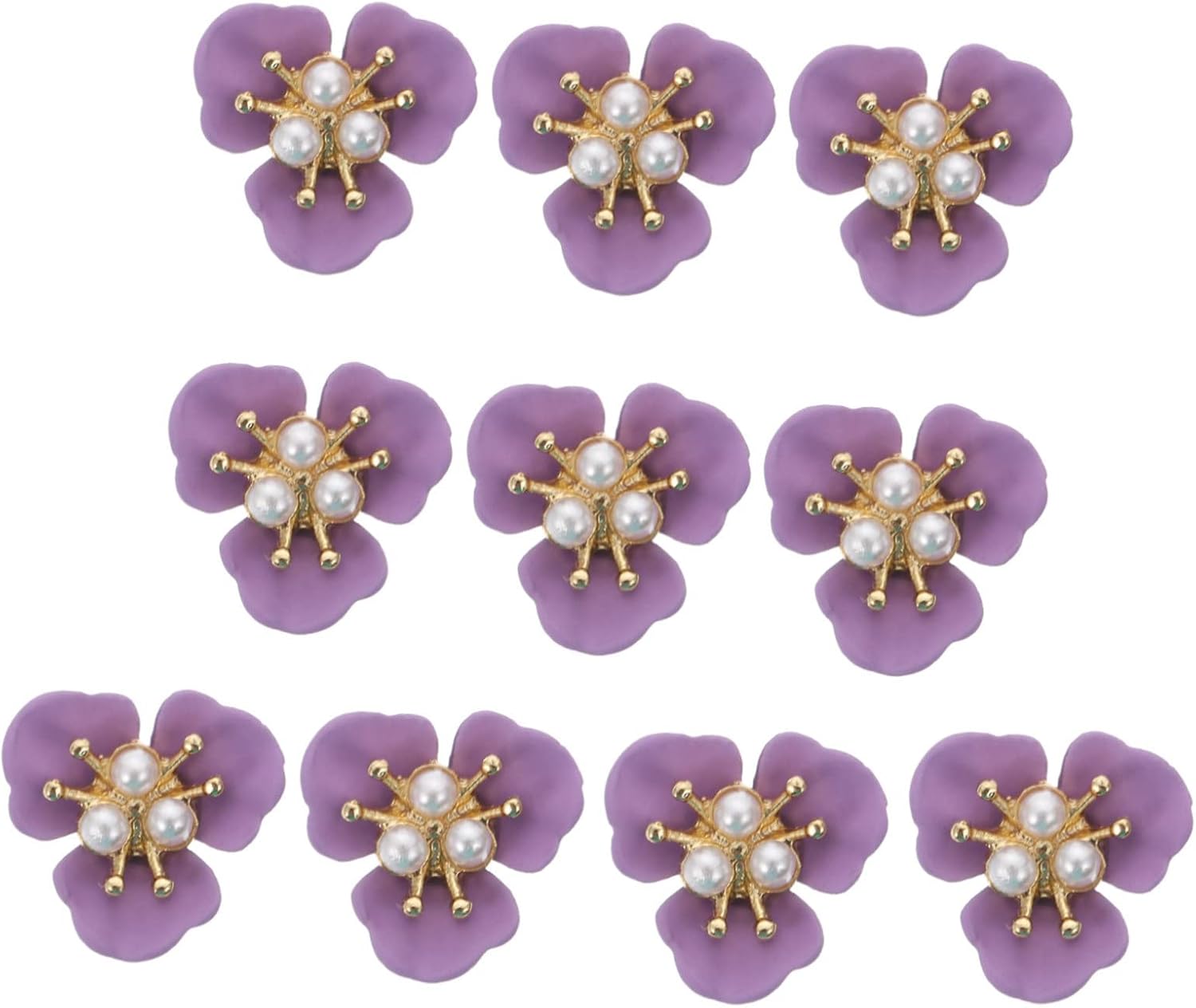 10pcs Alloy Nail Charm Pearl Studs for DIY Manicure Decoration